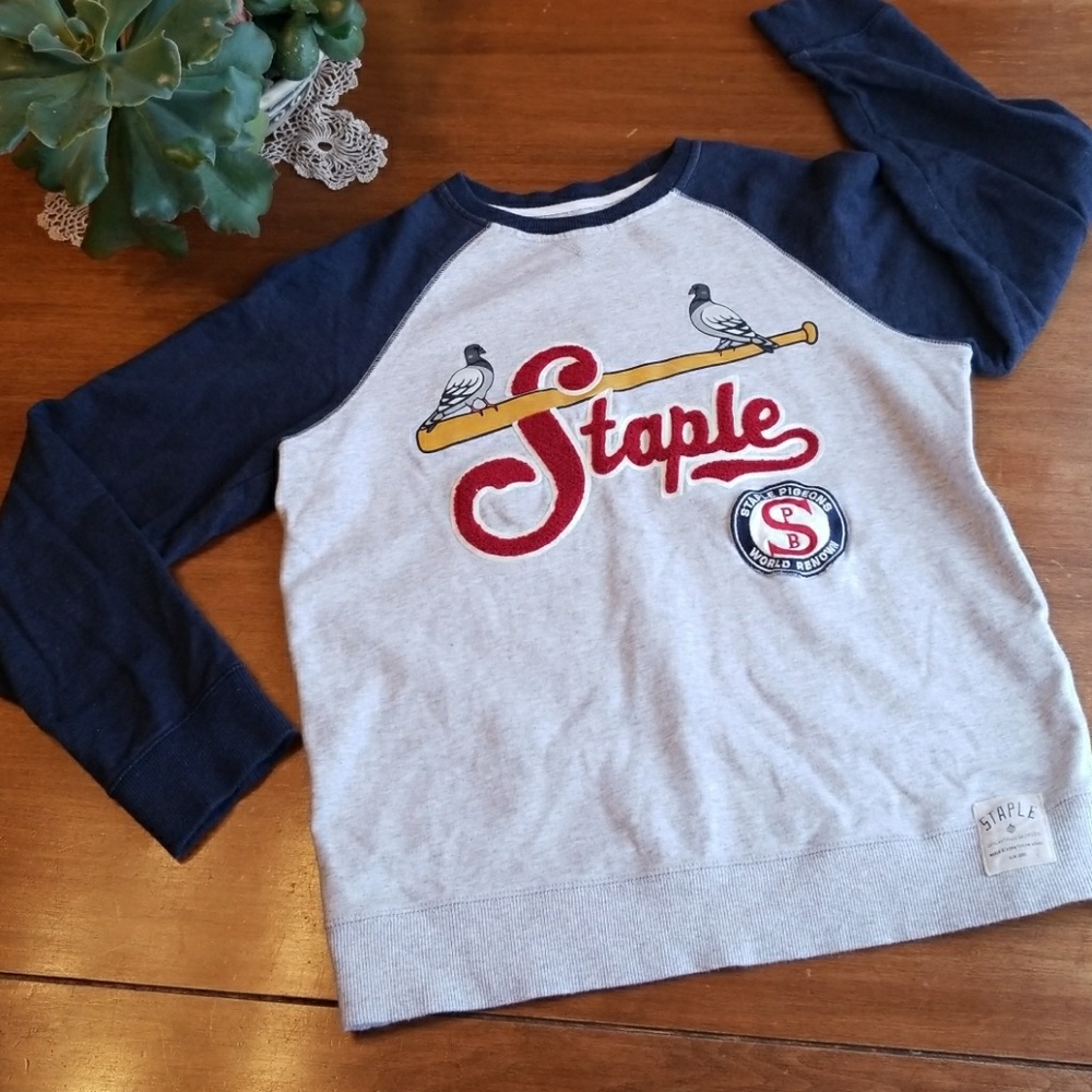 Staple chenille baseball sweatshirt